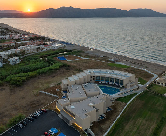 Ventale Island Breeze Resort aerial view of the resort and the sea