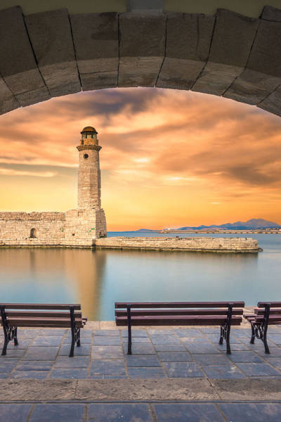 View of a lighthouse in Rethymno